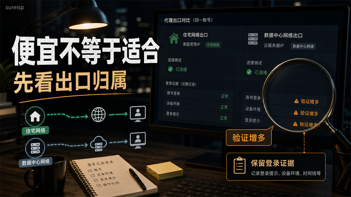 住宅 IP 和机房 IP 用于账号登录时先看出口归属的首图