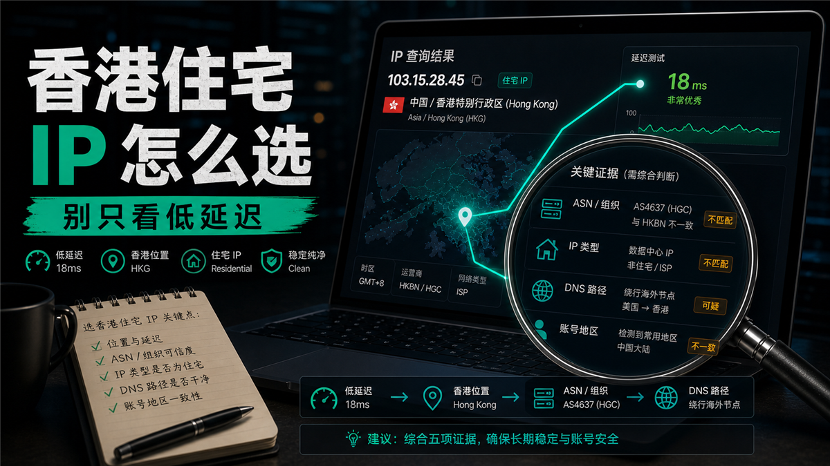 ¿ cómo elegir la IP residencial de Hong kong? No solo subestimes los retrasos y las exportaciones locales