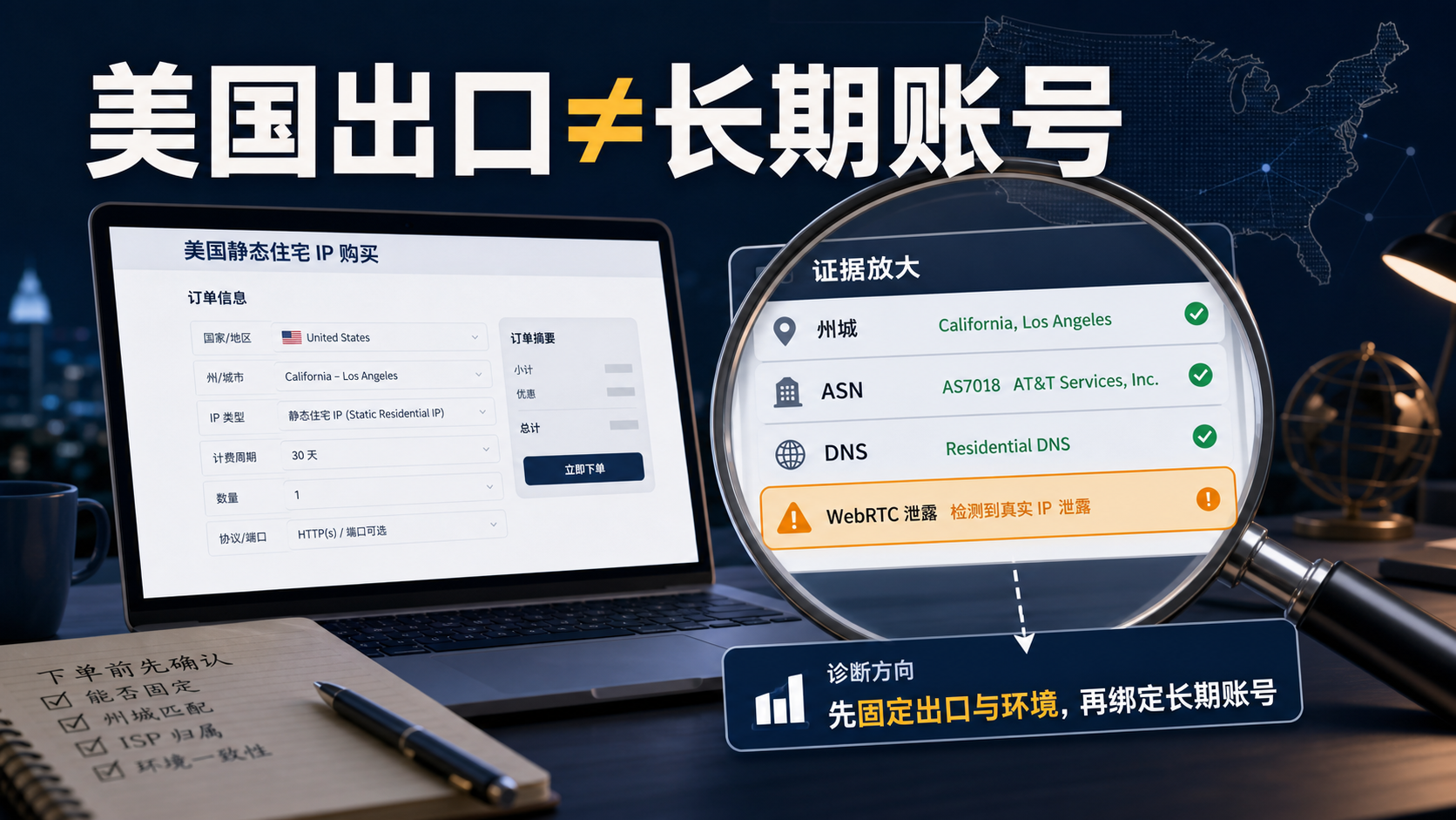 美国静态住宅 IP 购买前需要确认州城 ASN 和 DNS 等证据