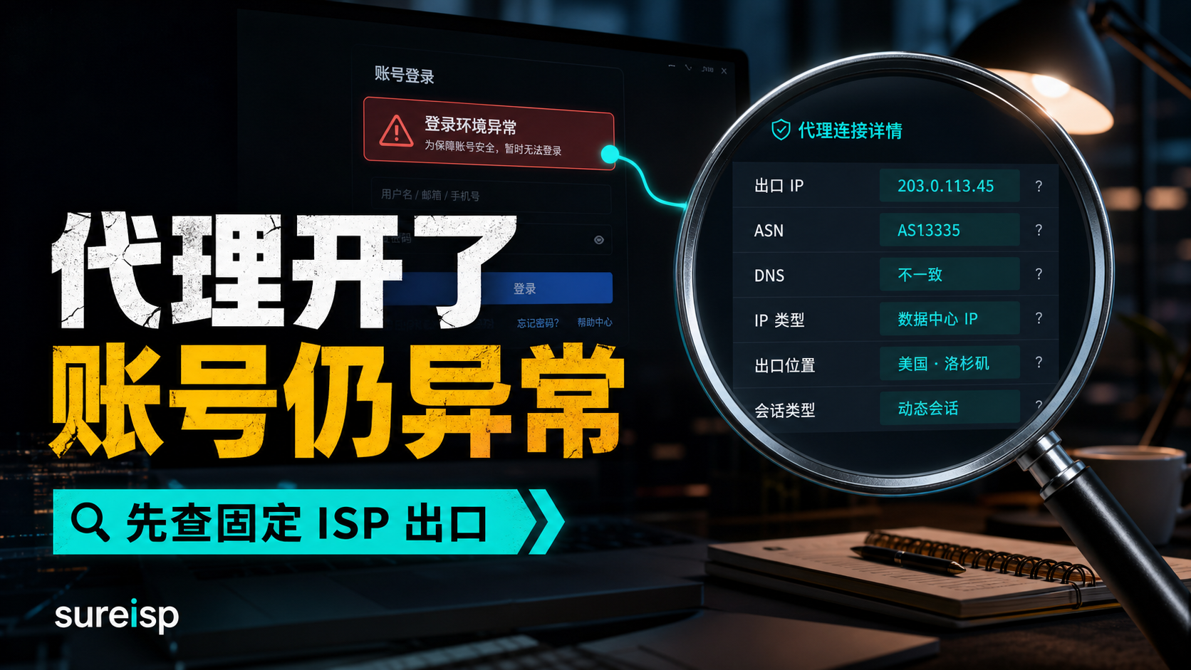 网络代理打开但账号登录仍提示异常需要检查固定 ISP 出口
